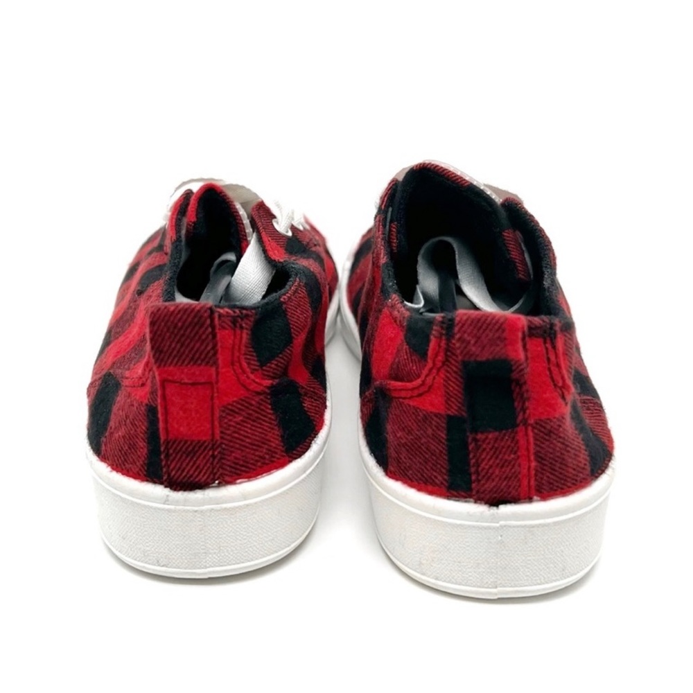Sugar Festival Canvas Sneaker Buffalo Plaid Red and Black Size 7.5 - Picture 4 of 10